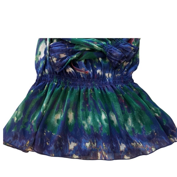 MUSHKA BY  SIENNA ROSE, Boho blouson blouse, multicolored size Large. Ruffles. - Picture 5 of 7